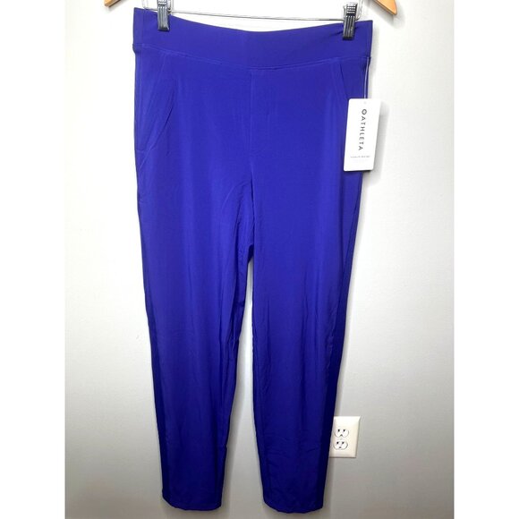 Athleta Womens Brooklyn Lined Pants Purple Ribbed Waist Size 6/T - Picture 10 of 16